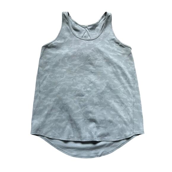Lululemon Essential pleated light gray camo print racerback tank top - Picture 1 of 9